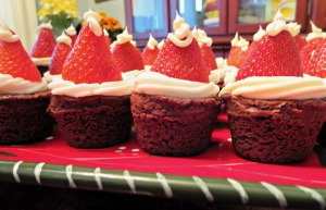 Strawberry Brownie Santa Hats