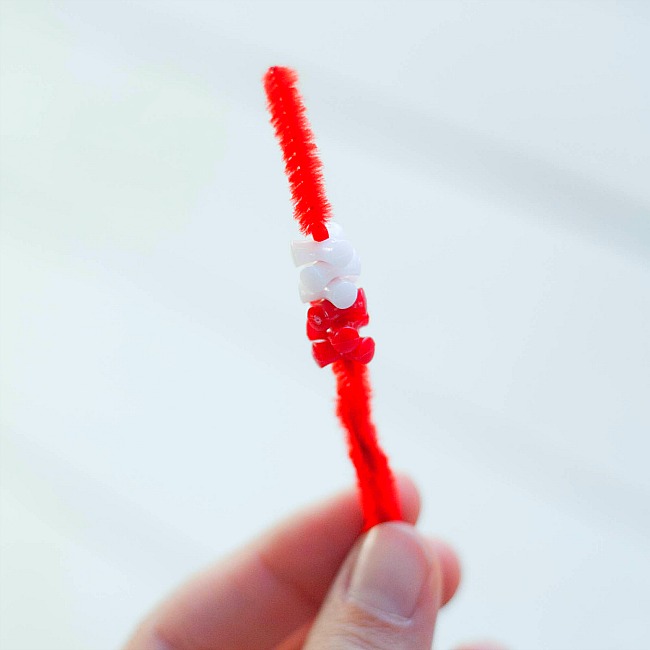 beaded candy cane ornament