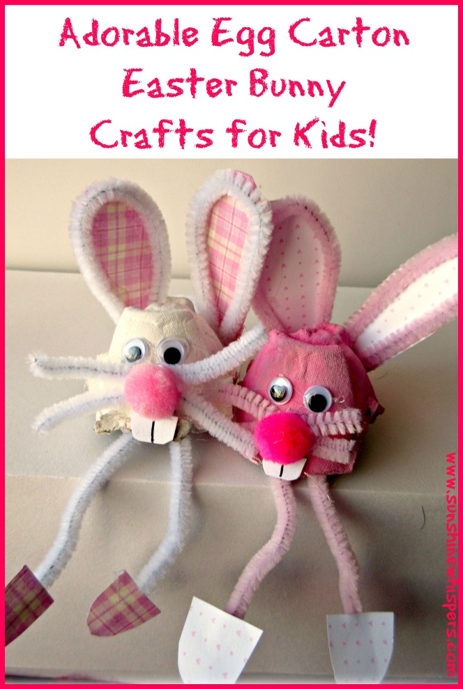 egg carton easter bunny crafts for kids