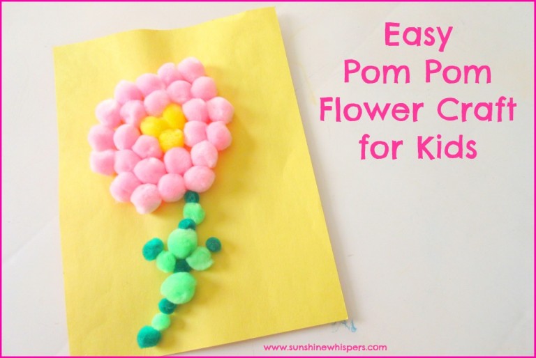 Easy Pom Pom Flower Craft for Kids