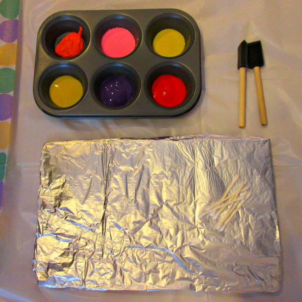 qtip foil painting activities for toddlers