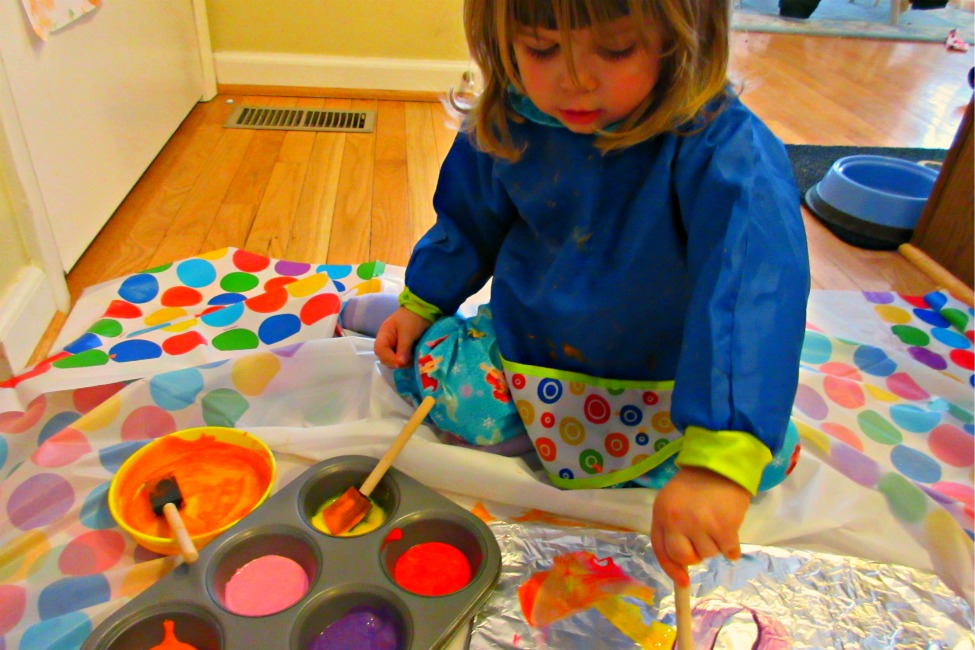 qtip foil painting actvities for toddlers
