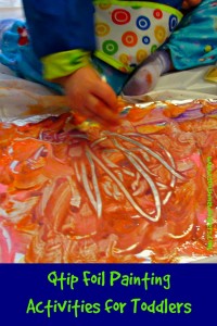 Qtip foil painting activities for toddlers
