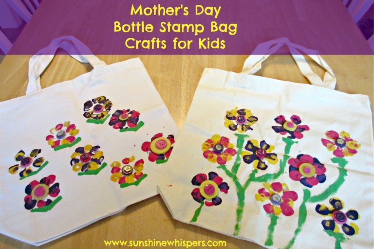 Mother’s Day Bottle Stamp Bag Crafts for Kids
