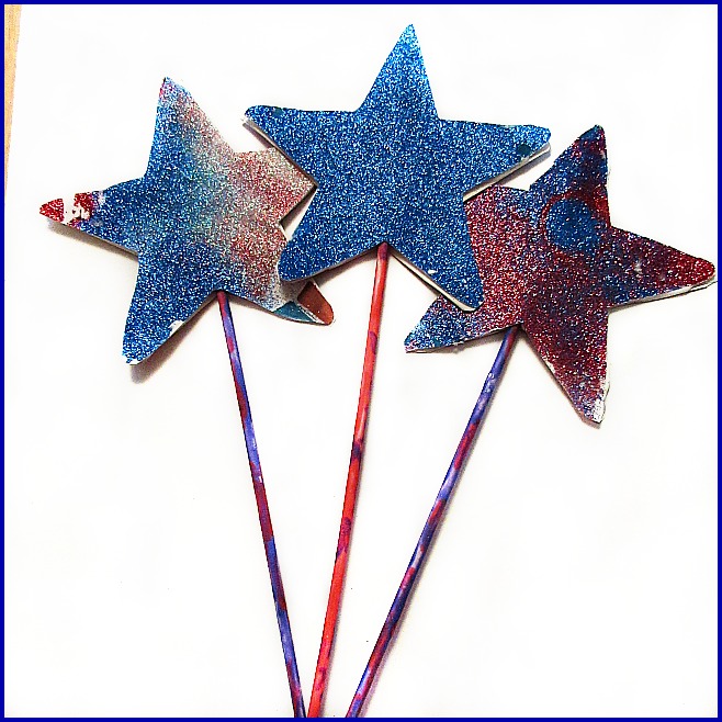 sparkly glitter star wand crafts for kids
