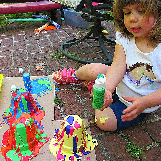 squeezy oozy painted flower pot crafts for kids