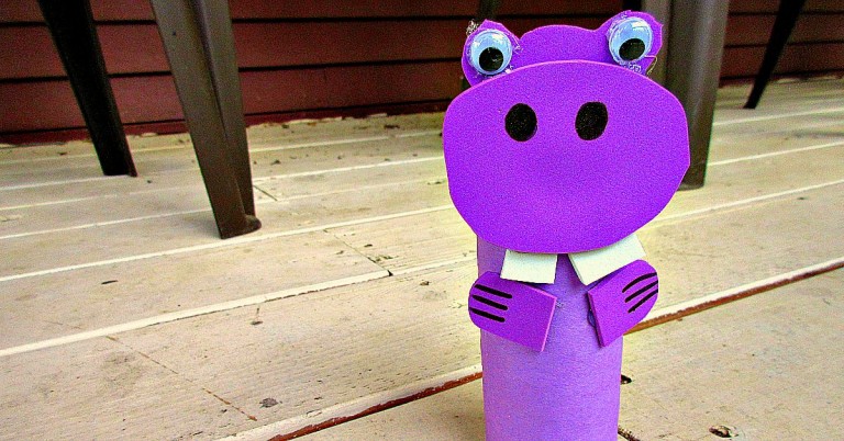 Hippopotamus Zoo Animal Toilet Paper Roll Crafts for Kids