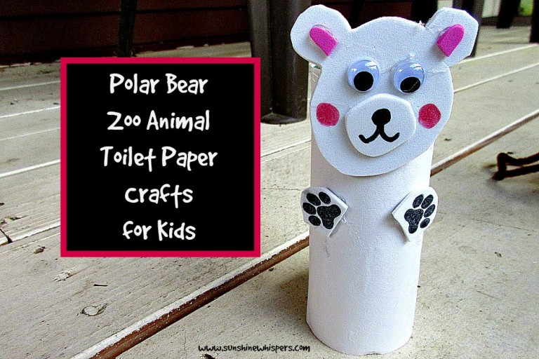Polar Bear Zoo Animal Toilet Paper Roll Crafts for Kids