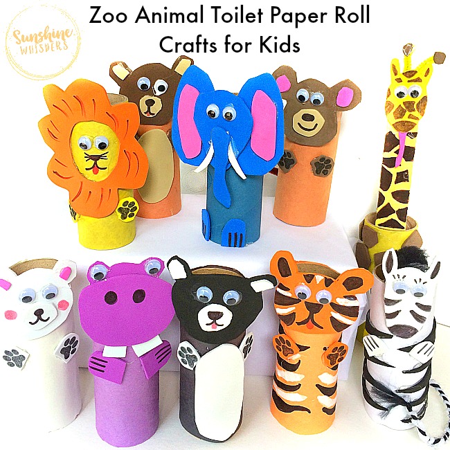 zoo animal toilet paper roll craft for kids