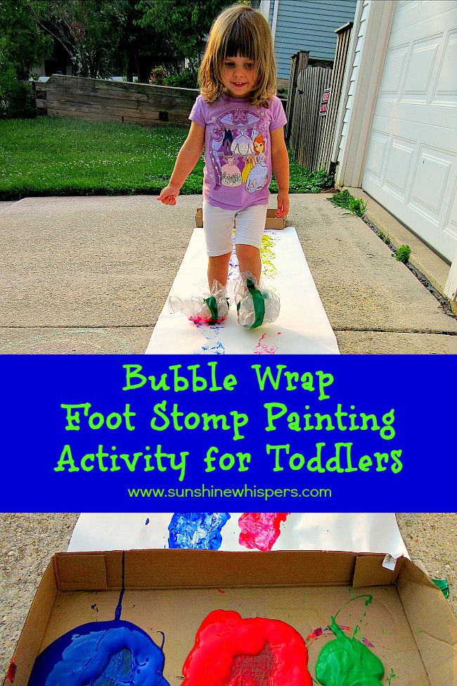 Bubble Wrap Foot Stomp Painting Activity for Toddlers