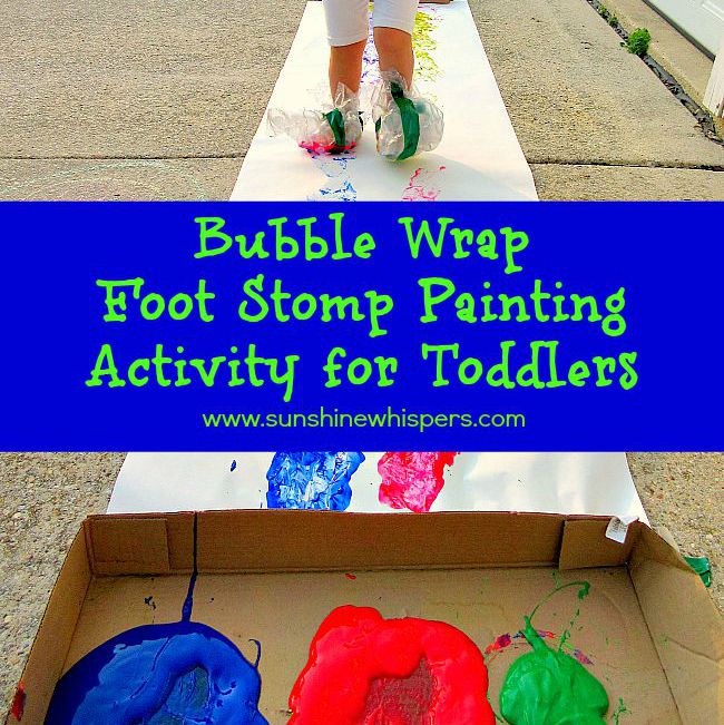 Bubble Wrap Foot Stomp Painting Activity for Toddlers