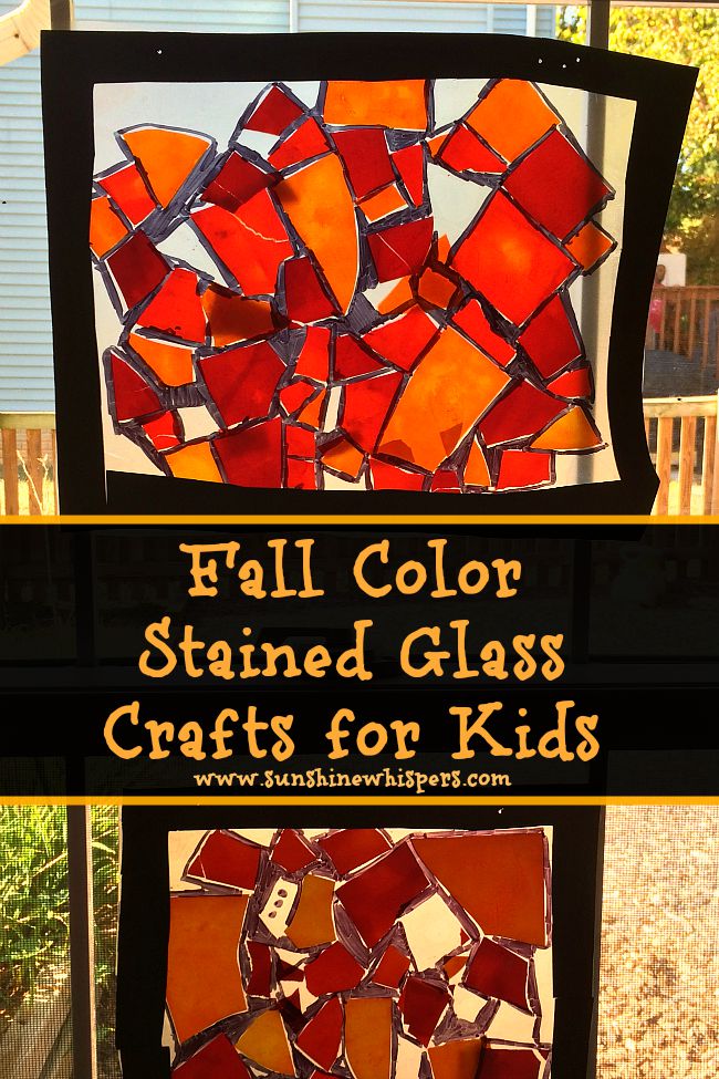 fall color stained glass crafts for kids