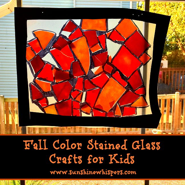 Fall Color Stained Glass Suncatcher Crafts for Kids