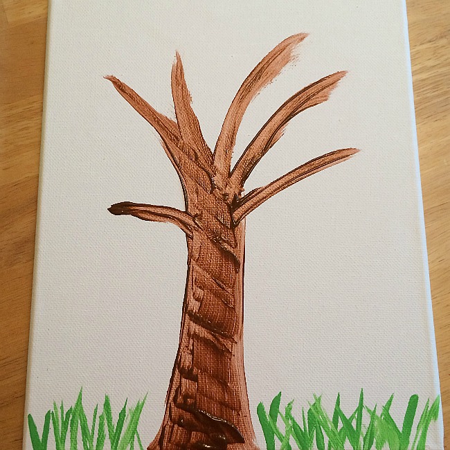 fall tree cork painting craft for kids