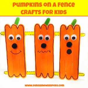 pumpkins on a fence crafts for kids