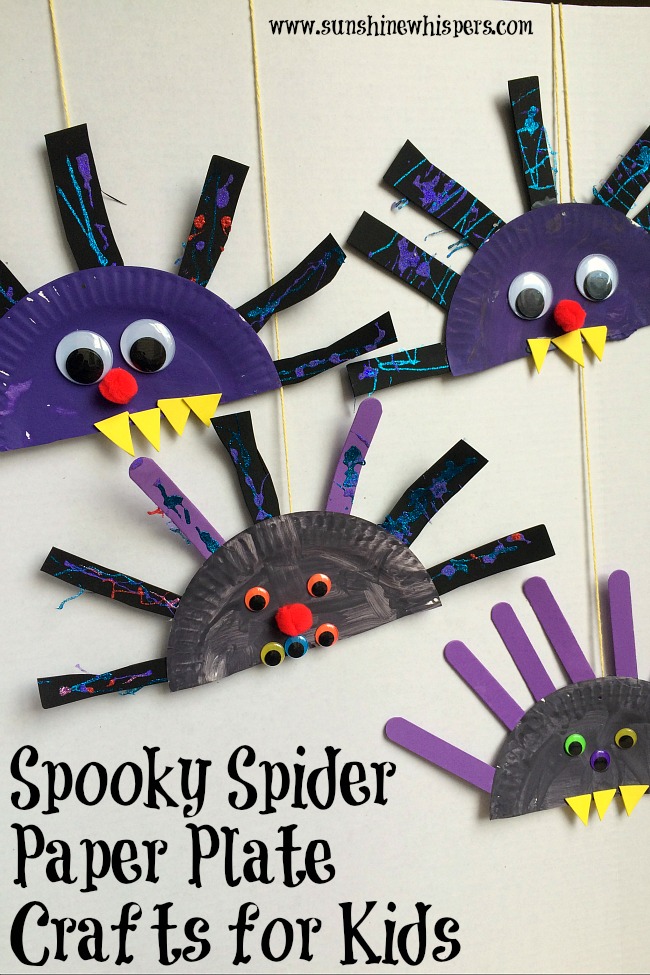 spooky spider paper plate crafts for kids