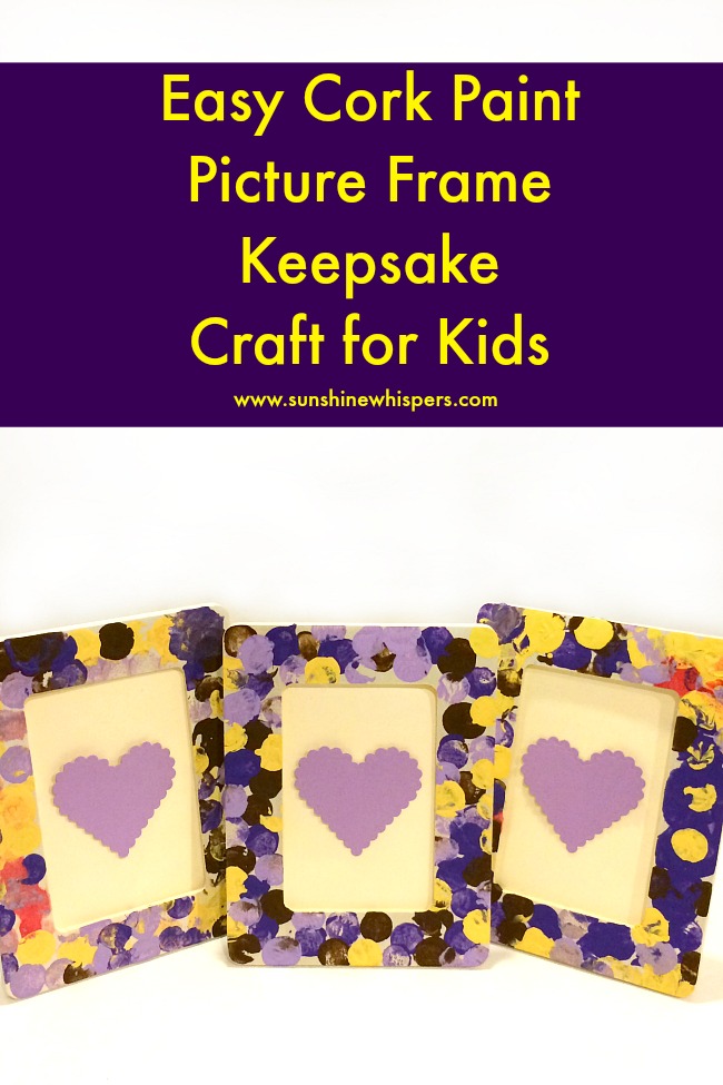 easy cork paint picture frame keepsake craft for kids