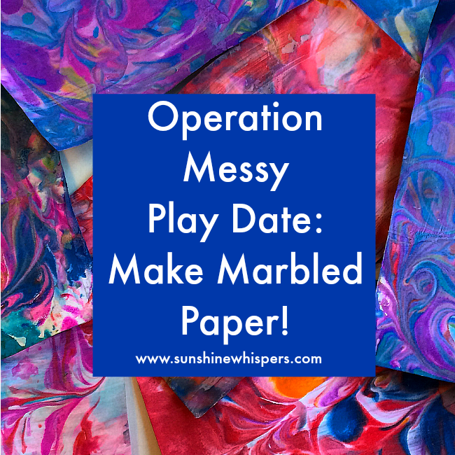messy play date make marbled paper