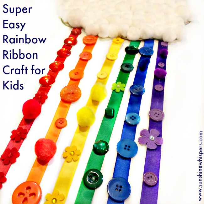 Super Easy Rainbow Ribbon Craft for Kids