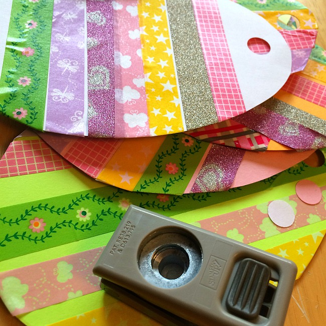 washi tape easter egg bunting craft for kids