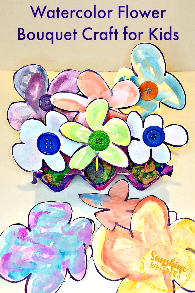 watercolor flower craft for kids