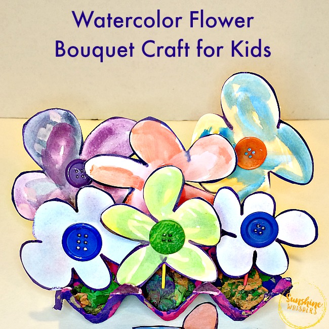 Watercolor Flower Bouquet Craft for Kids