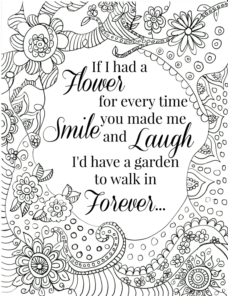 Free Printable Flower Quote Coloring Pages