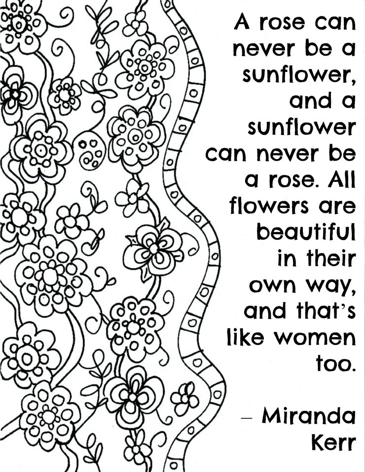 flower quote coloring page