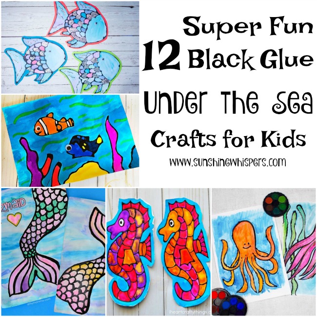12 Super Fun Black Glue Under the Sea Crafts for Kids