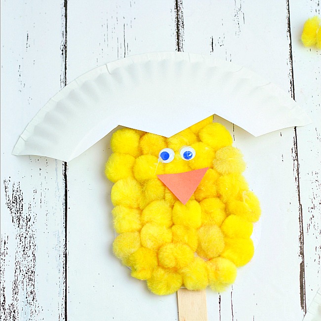 hatching chick paper plate craft for kids