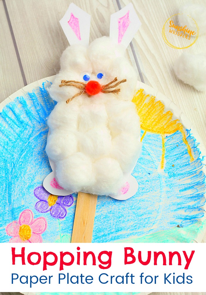 hopping bunny paper plate craft for kids 