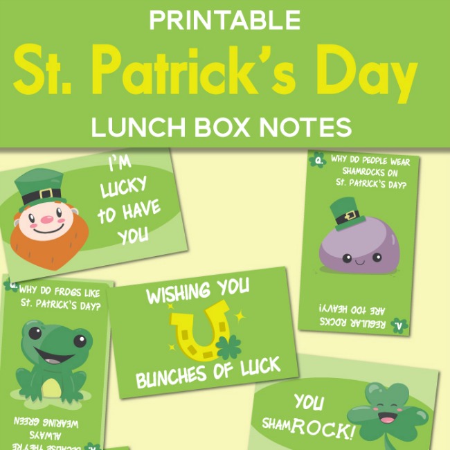 St. Patrick’s Day Lunch Box Notes Printable