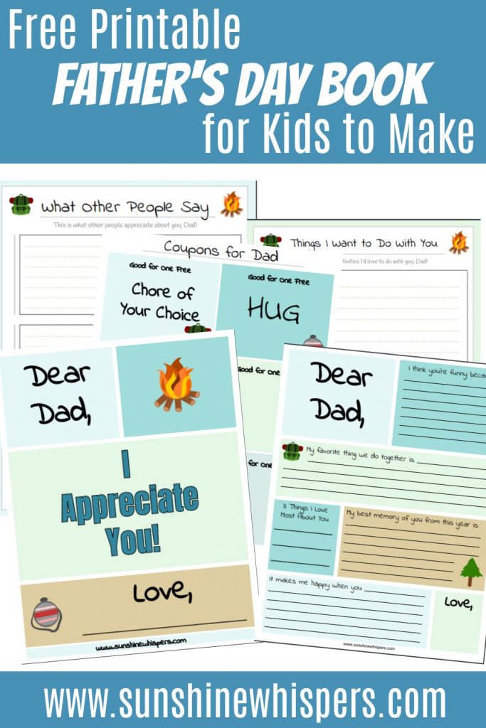 free printable father's day book for kids to make
