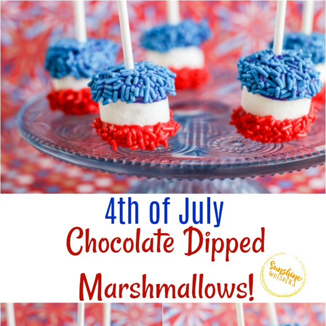 4th of July Chocolate Dipped Marshmallows