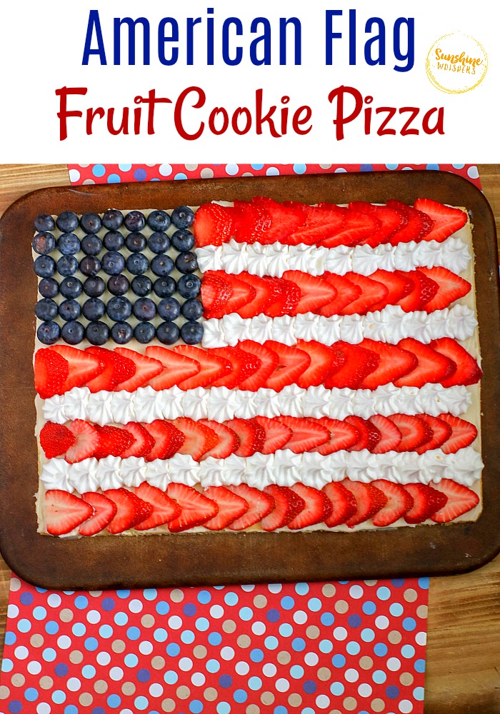 American Flag Fruit Cookie Pizza