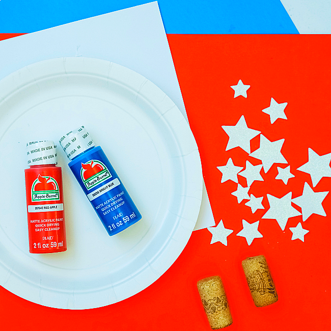 easy cork paint american flag craft for kids