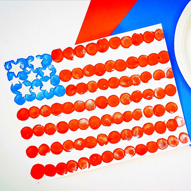 easy cork paint american flag craft for kids