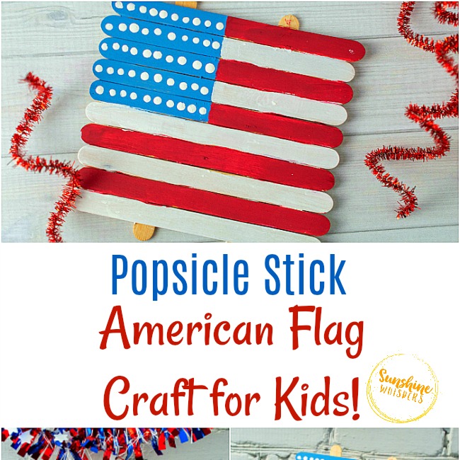 Super Easy Popsicle Stick American Flag Craft For Kids