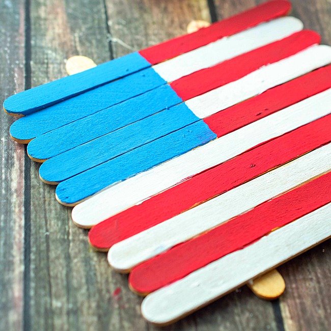 popsicle stick american flag craft for kids 