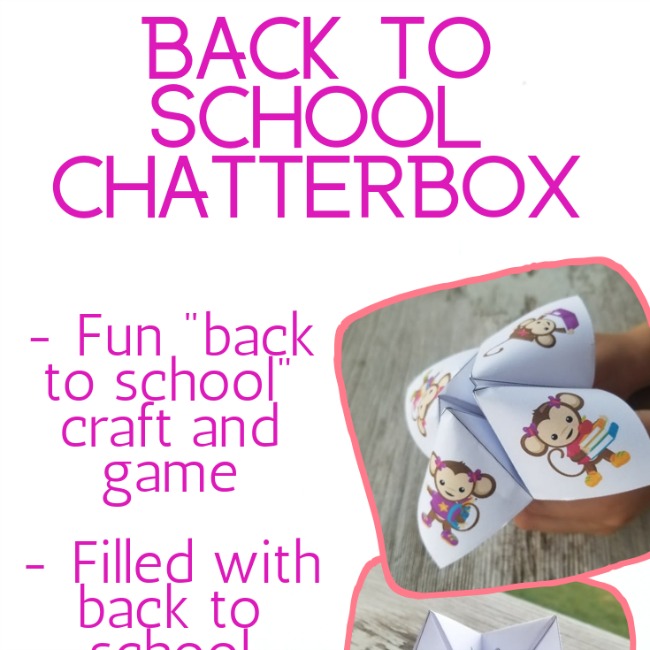 Monkey Themed Back To School Chatterbox Printable