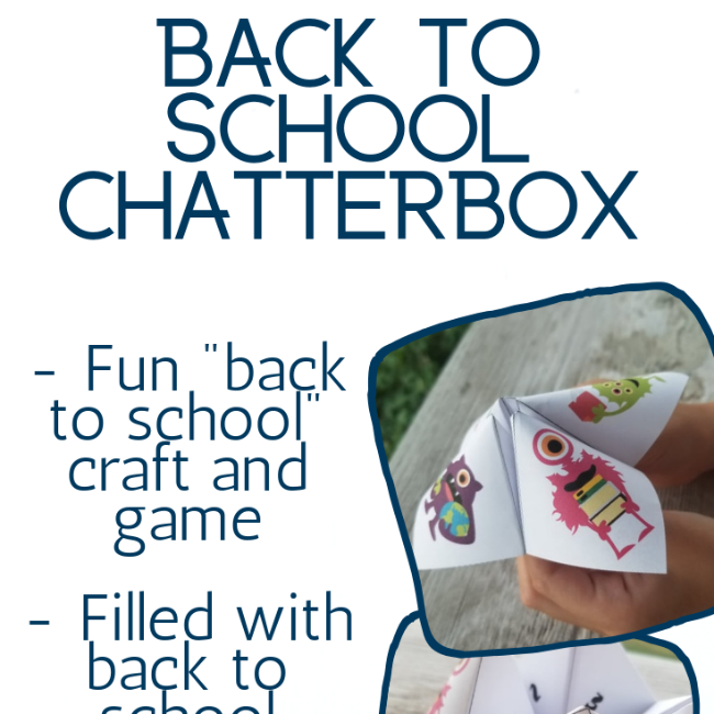 Monster Themed Back To School Chatterbox Printable