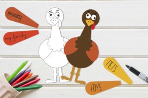 Thankful Turkey Printable Activity For Kids - Sunshine Whispers