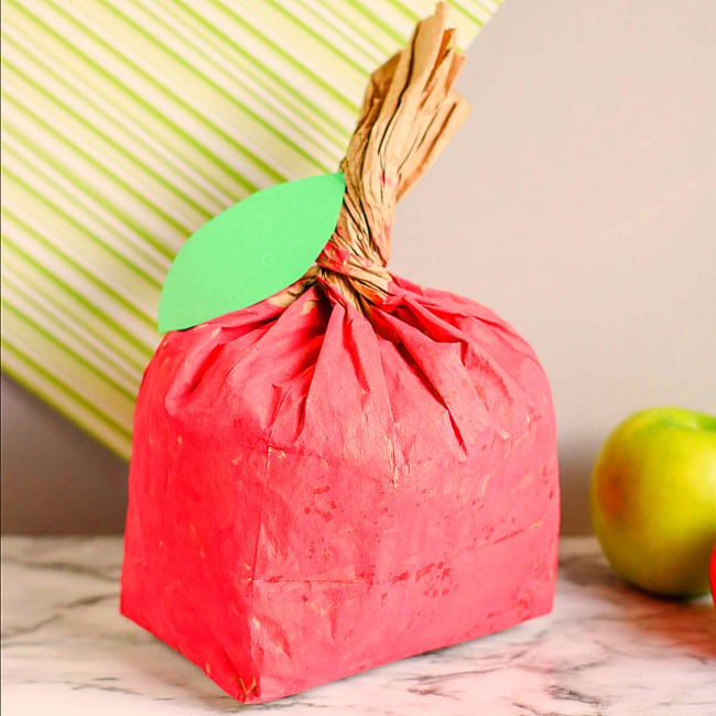 apple paper bag craft for kids