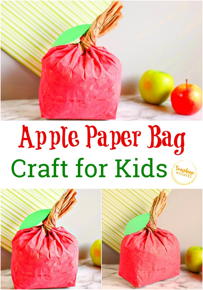 apple paper bag craft for kids