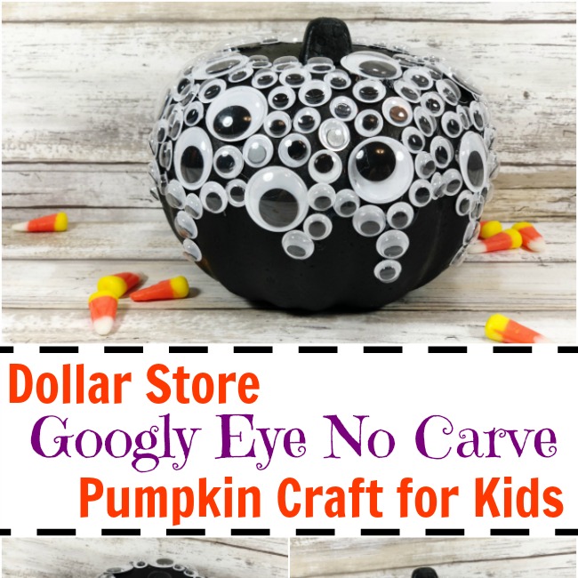 dollar store googly eye no carve pumpkin craft for kids