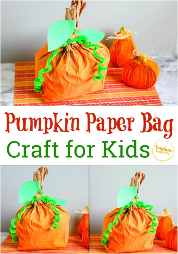 Pumpkin Paper Bag Craft For Kids - Sunshine Whispers