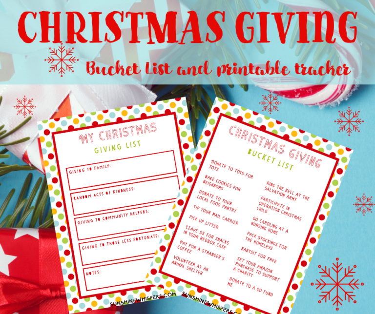 Christmas Giving Bucket List Printable