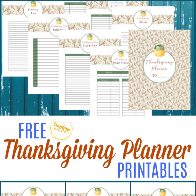 FREE Thanksgiving Planner Printables