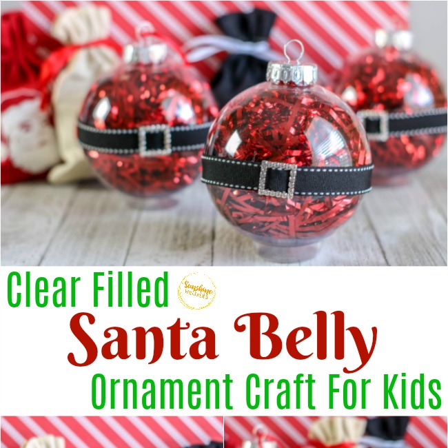 Clear Filled Santa Belly Ornament Craft For Kids