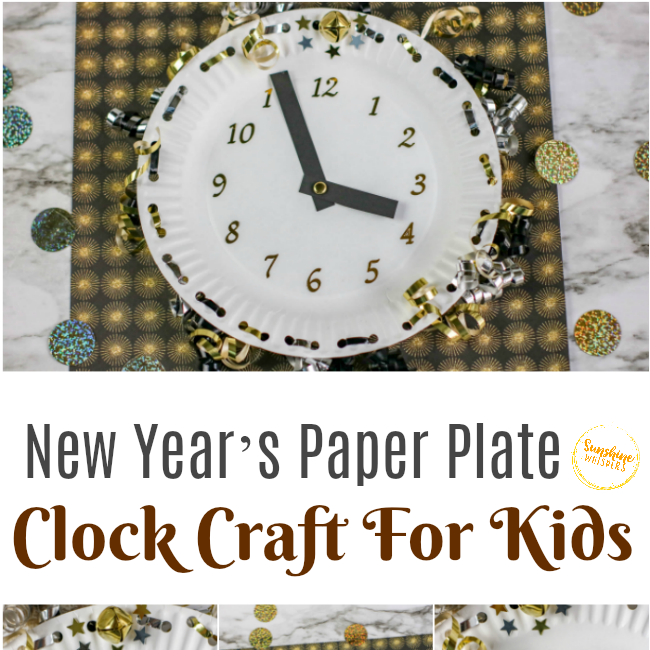 New Year’s Paper Plate Clock Craft For Kids